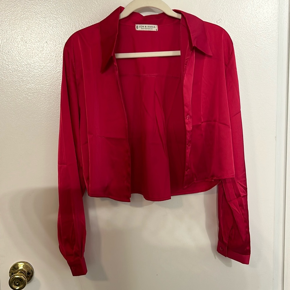 Satin button up